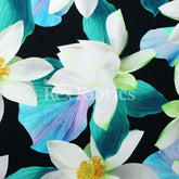 Lili Pond - white lily pond Nylon Spandex fabric